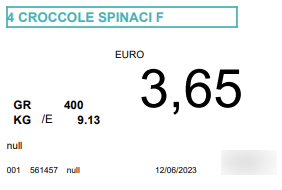 Esempio etichetta