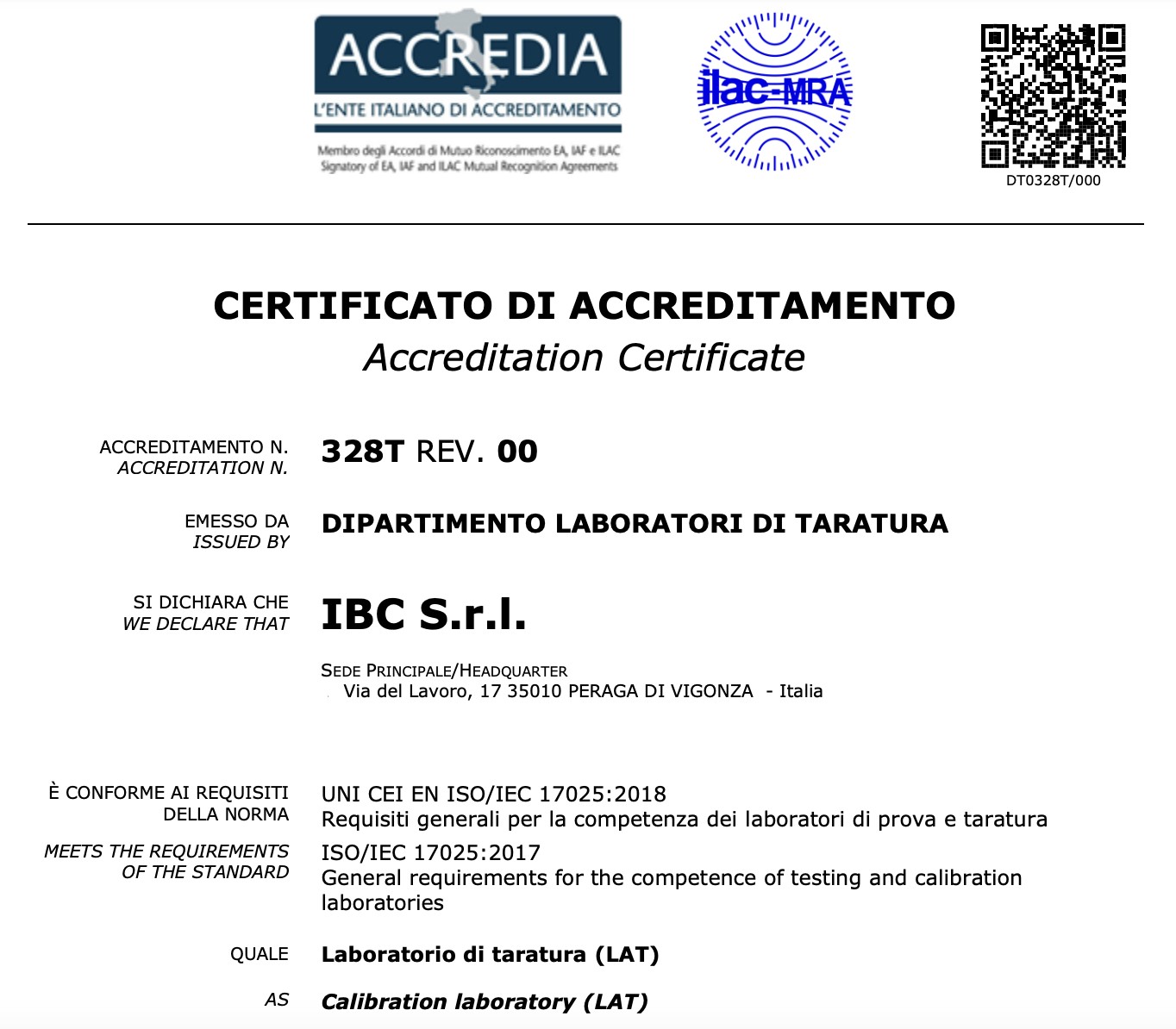 Certificato accredia